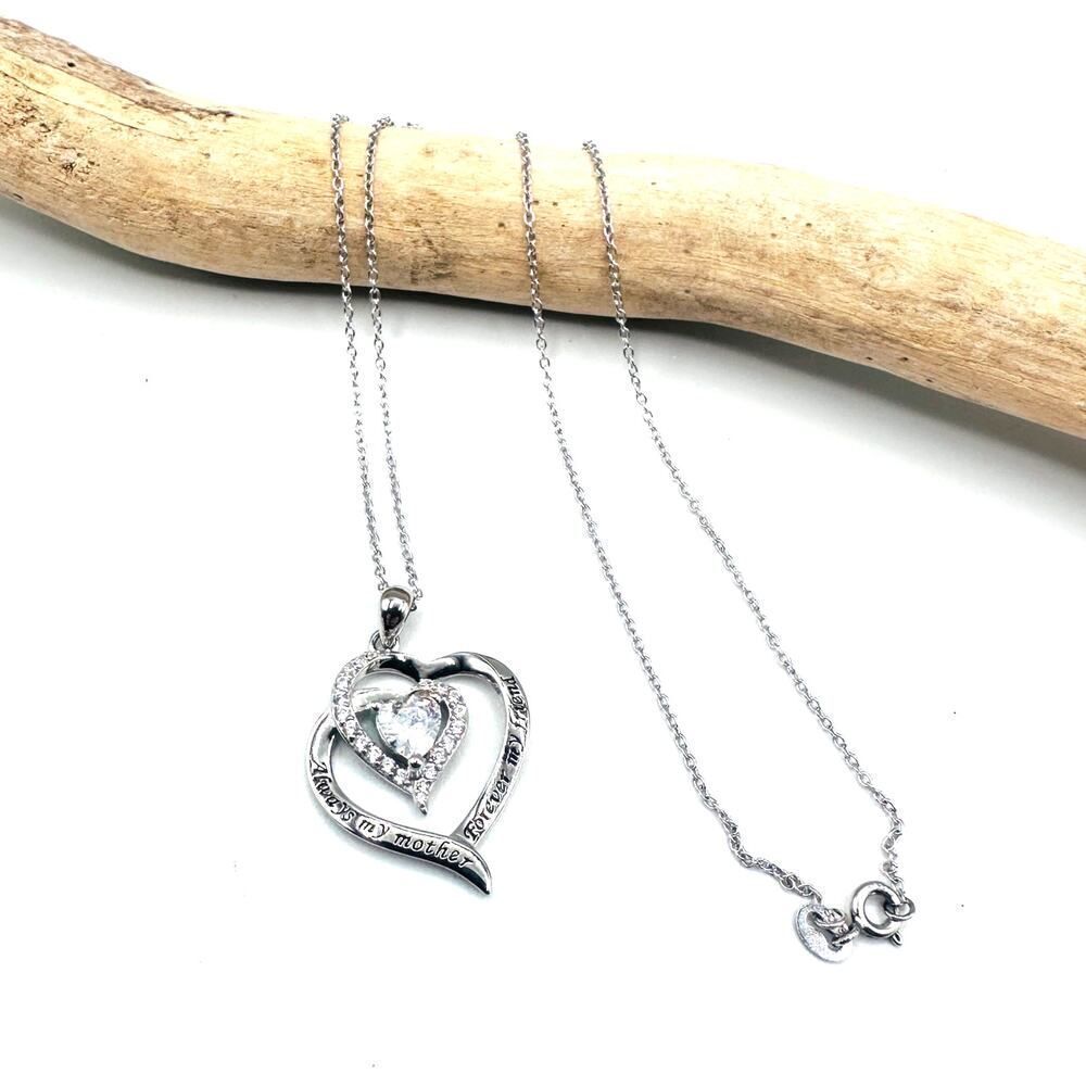 Mom Necklace "Always My Mother Forever My Friend", Sterling Silver